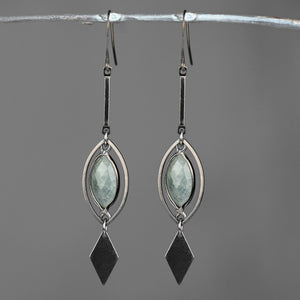 Deco Bar, Marquise w/ Marquise Semi Precious (Gunmetal): Prasiolite