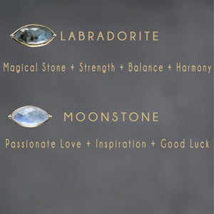 Simple Small Bar w/ Semi Precious Gemstone: Smoky Quartz