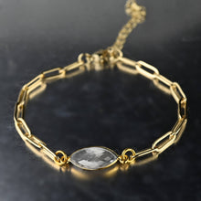 Load image into Gallery viewer, Paperclip Chain Bracelet with Semi Precious (Prasiolite)
