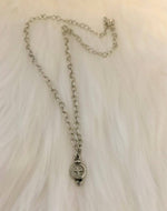 Antique Silver Heart Cross Chain Necklace
