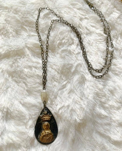 Crowned Mary Swarovski Necklace