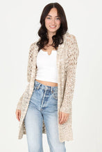 Load image into Gallery viewer, XHN02-ASIS HOODED CARDIGAN SWEATER: TAN-IVORY / L

