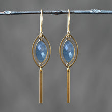 Load image into Gallery viewer, Brass Marquise w/ Marquise Semi Precious: Denim Opal
