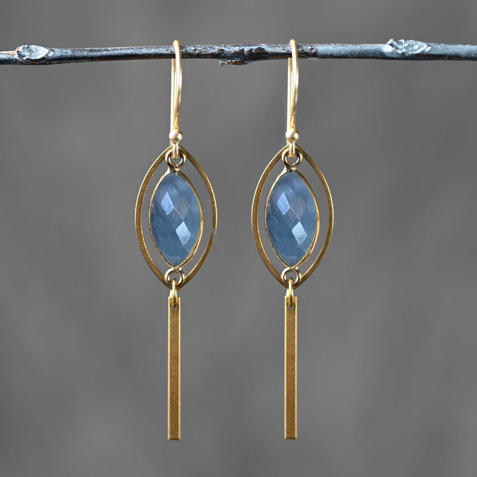 Brass Marquise w/ Marquise Semi Precious: Denim Opal