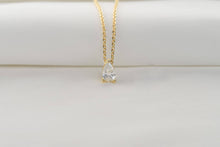 Load image into Gallery viewer, Sterling Silver Diamond Necklace - Gold Vermeil CZ Necklace: Pave V / Gold
