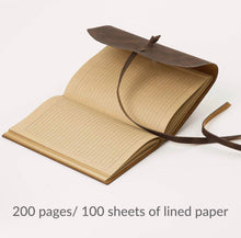 Load image into Gallery viewer, Leather journal diary with ruled craft pages
