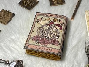 Leather Journal Vintage Notebook with The Lover Print  