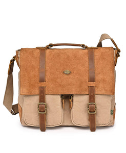Valley Oak Canvas Messenger Bag: Khaki