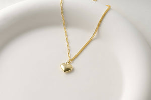 18k Gold Vermeil Mixed Chain Heart Bracelet