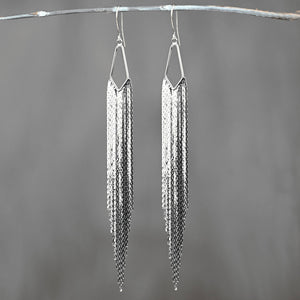 Super Dramatic Mermaid Shimmer Earrings: Rhodium Plated