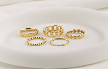 Load image into Gallery viewer, Dainty Gold Rings - Waterproof 18k Gold Stackable Rings: Thin Sparkle / 8
