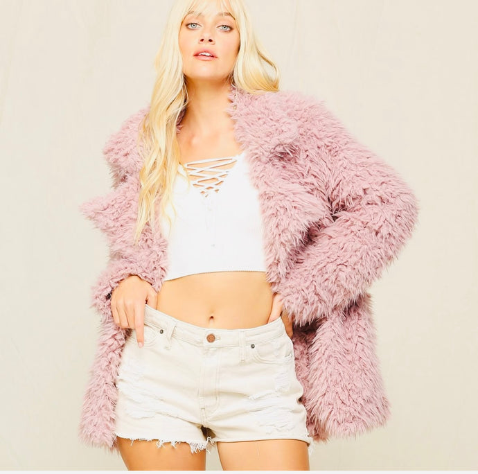 Fuzzy Pink Coat