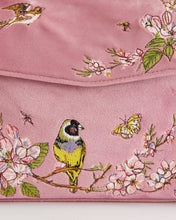 Load image into Gallery viewer, Morning Song Bird Embroidered Mini Pink Tote
