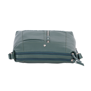 Elegant Leather Crossbody Bag Tressa – Stylish & Functional: Sea Green