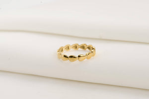 Dainty Gold Rings - Waterproof 18k Gold Stackable Rings: Heart Link / 9