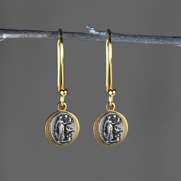 Small Aphrodite Goddess of Love - Mixed Metal - Earrings