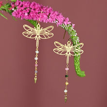 Load image into Gallery viewer, Dance of The Dragonfly Tourmaline Drop Earrings
