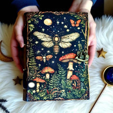 Load image into Gallery viewer, Leather Journal Blank Vintage Notebook with Mushroom Print

