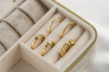Load image into Gallery viewer, Dainty Gold Rings - Waterproof 18k Gold Stackable Rings: Thin Sparkle / 8
