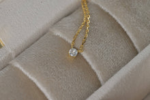 Load image into Gallery viewer, Sterling Silver Diamond Necklace - Gold Vermeil CZ Necklace: Pave V / Gold
