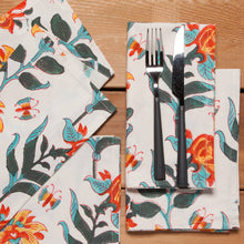 Load image into Gallery viewer, Marigold Block Print Napkins Set of 4
