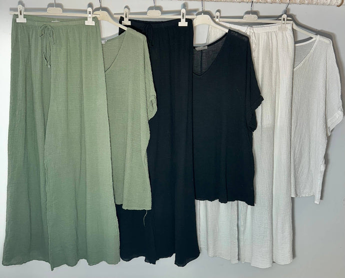 Cotton wide leg pant: