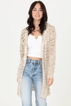 Load image into Gallery viewer, XHN02-ASIS HOODED CARDIGAN SWEATER: TAN-IVORY / L
