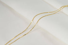 Load image into Gallery viewer, Dainty Sequin Bracelet - Layered Sterling Silver Bracelet: Yellow Gold / Duo Chain / Stainless Steel
