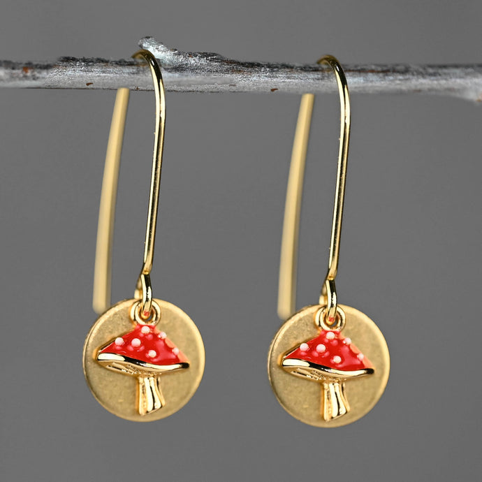 Tiny Enchanted Magical Mushroom Earrings