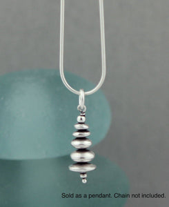Sterling Silver Beaded Cairn Pendant