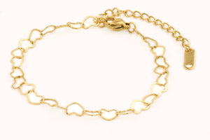 18k gp Dainty Heart Chain Bracelet