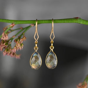 Diamond Hook w/ Semi Precious Tear Drop: Amazonite
