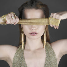 Load image into Gallery viewer, Super Dramatic Mermaid Shimmer Earrings: Rhodium Plated
