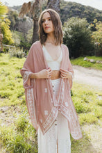 Load image into Gallery viewer, Floral Embroidered Sleeves Kimono: Taupe
