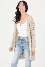 Load image into Gallery viewer, XHN02-ASIS HOODED CARDIGAN SWEATER: TAN-IVORY / L

