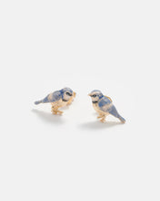 Load image into Gallery viewer, Enamel Blue Tit Stud Earrings
