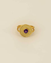 Load image into Gallery viewer, Gold Plated Amethyst Fluid Ring: 8
