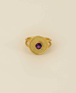 Gold Plated Amethyst Fluid Ring: 8