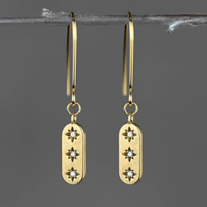 Triple 3 Star Crystal Earrings