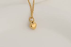 Heart Charm Necklace - 18k Gold Heart Chain Necklace: D. Paperclip (16") / B. Medium