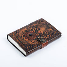 Load image into Gallery viewer, Leather Notebook with Stone Dragon Embossed Travel Journal 
