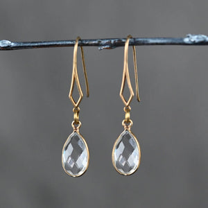 Diamond Hook w/ Semi Precious Tear Drop: Amazonite