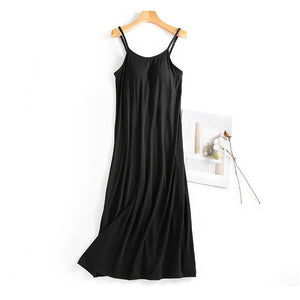 Built-in bra strappy dress lounge sleeveless dress: LightPink / M
