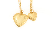 Load image into Gallery viewer, Heart Locket Necklace - Vintage Style Locket Heart Pendant: Small (15x17mm) / Gold / 20&quot;
