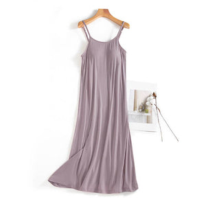 Built-in bra strappy dress lounge sleeveless dress: LightPink / M