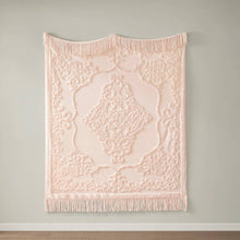 Load image into Gallery viewer, Fringed Tufted Vintage Inspired Throw Blanket, Boho Pattern, Grey
