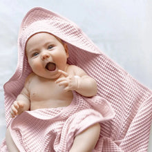 Load image into Gallery viewer, Bamboo Waffle Hooded Baby Towel
