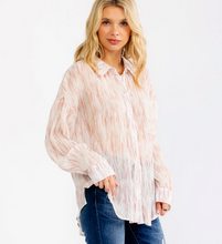 Load image into Gallery viewer, Long Sleeve Lightweight Dye Print Blouse
