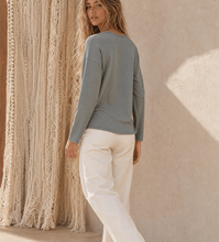 Load image into Gallery viewer, Long Sleeve Ribbed Gray Top (USA)
