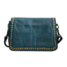 Load image into Gallery viewer, Marisa Leather Crossbody with Studs: Grey

